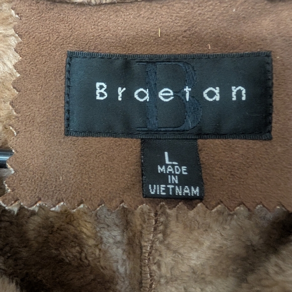 Braetan Brown Teddy-Lined Faux-Suede Jacket with Hood - Picture 5 of 10
